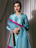 Hussain Rehar Basic Not Basic 3 Raw Silk Embellished Stitched 3-Piece Suit-Azure BNB