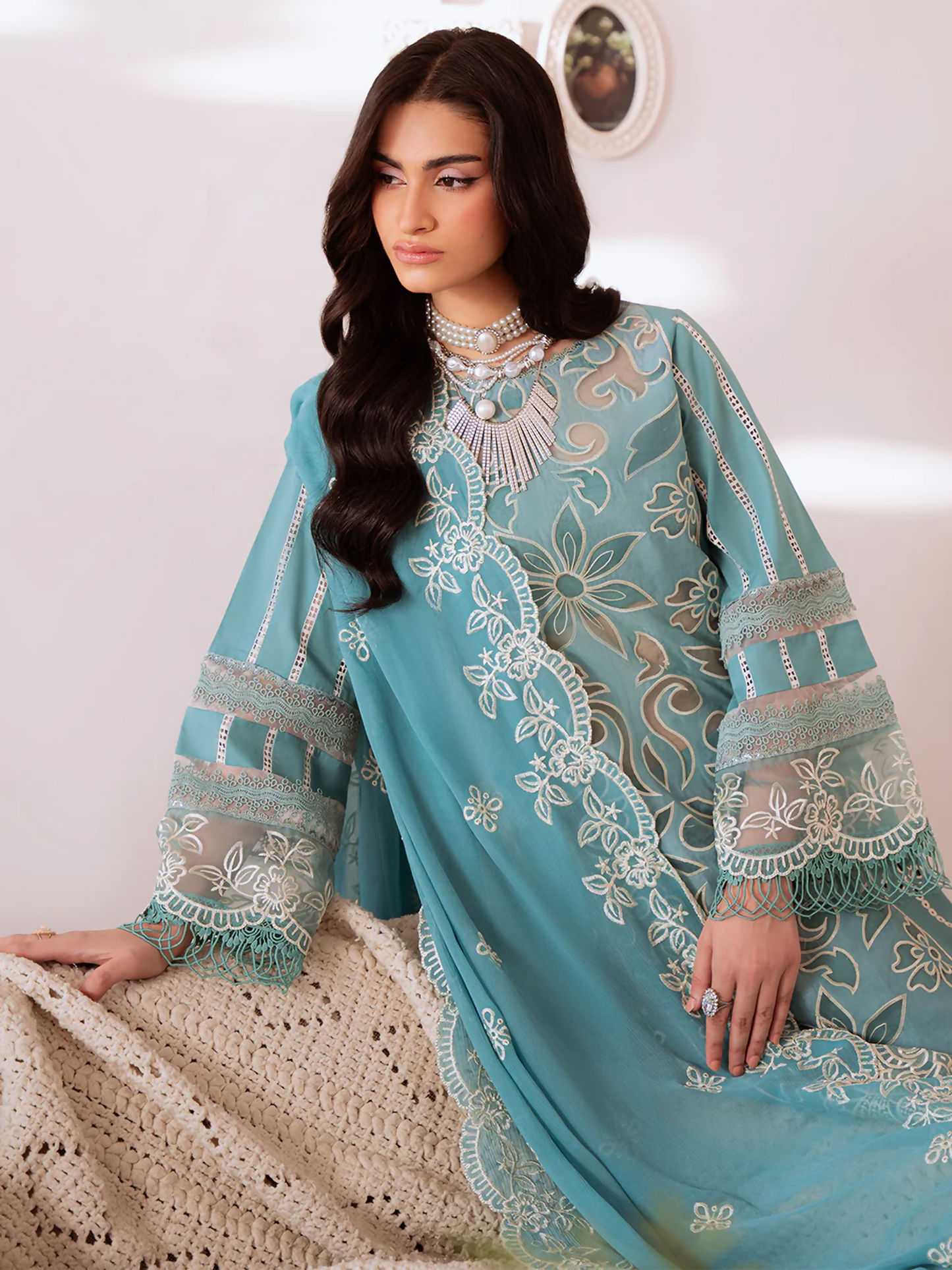 Mahnur Shanaya Lawn Embroidered Stitched 3-Piece Suit-SN-06