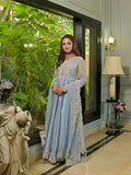 Farooq Hameed Studio Glass Silk Embroidered Stitched 3-Piece Suit-Izzah