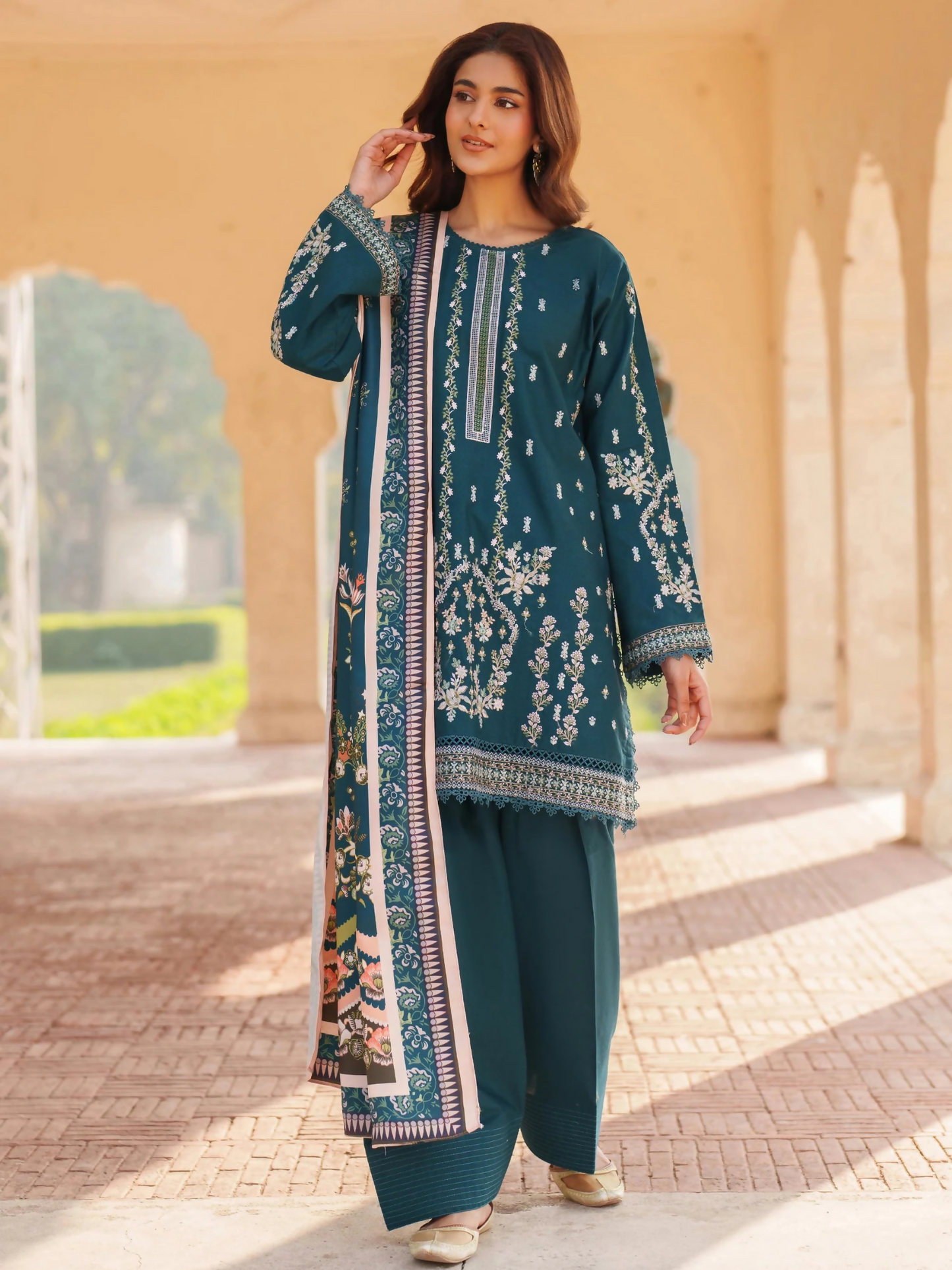 Panache Apparel Khaddar Embroidered Stitched Suit-Sard