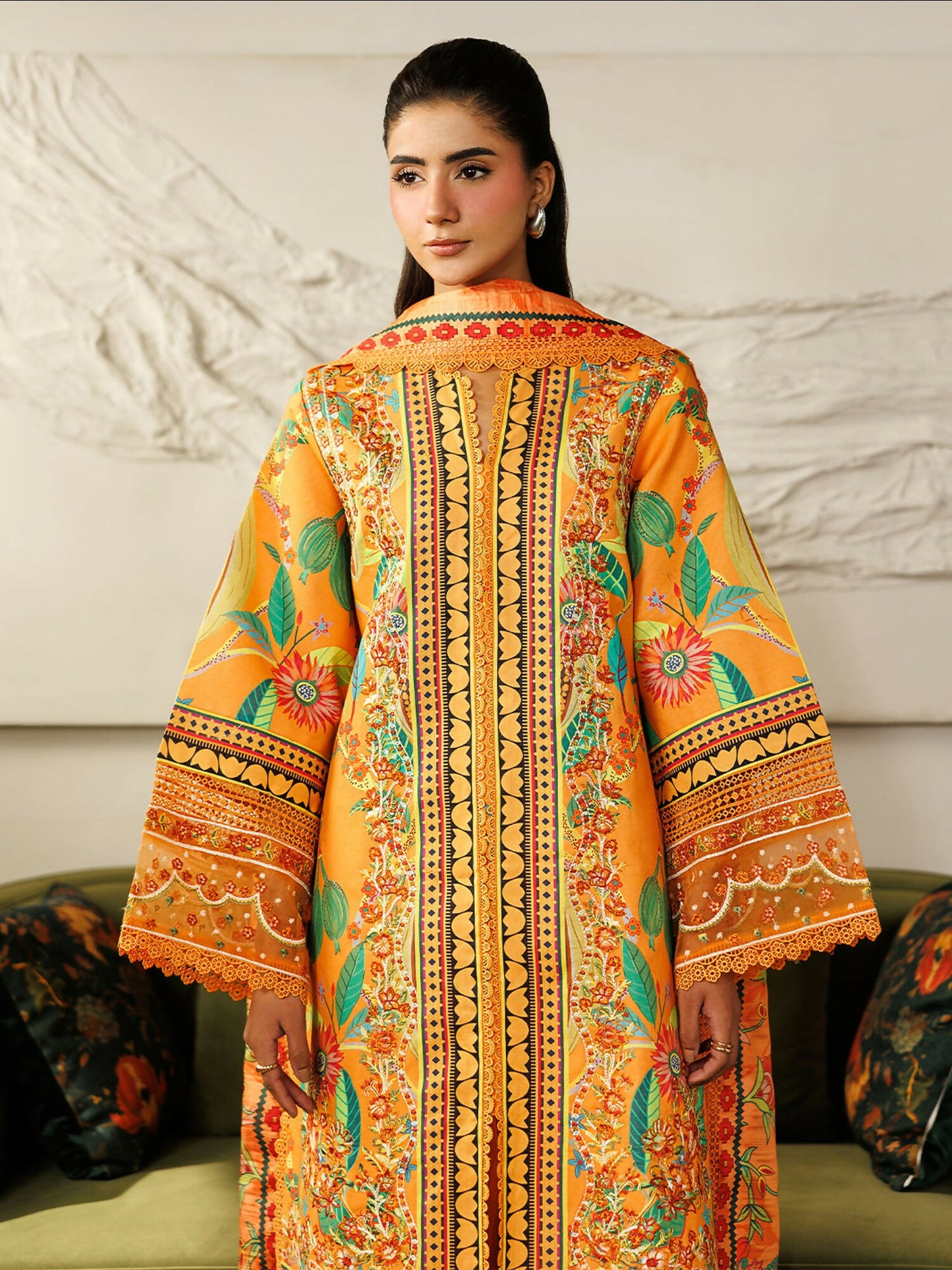Mahnur Leila Lawn'26 Embroidered Stitched 3-Piece Suit-L-13