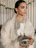 Hussain Rehar Moon In The Golden Cup Raw Silk Embellished Stitched 3-Piece Suit-Yakomoz
