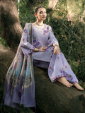 Hemstitch Lawn Embroidered Stitched 3-Piece Suit-Lavender