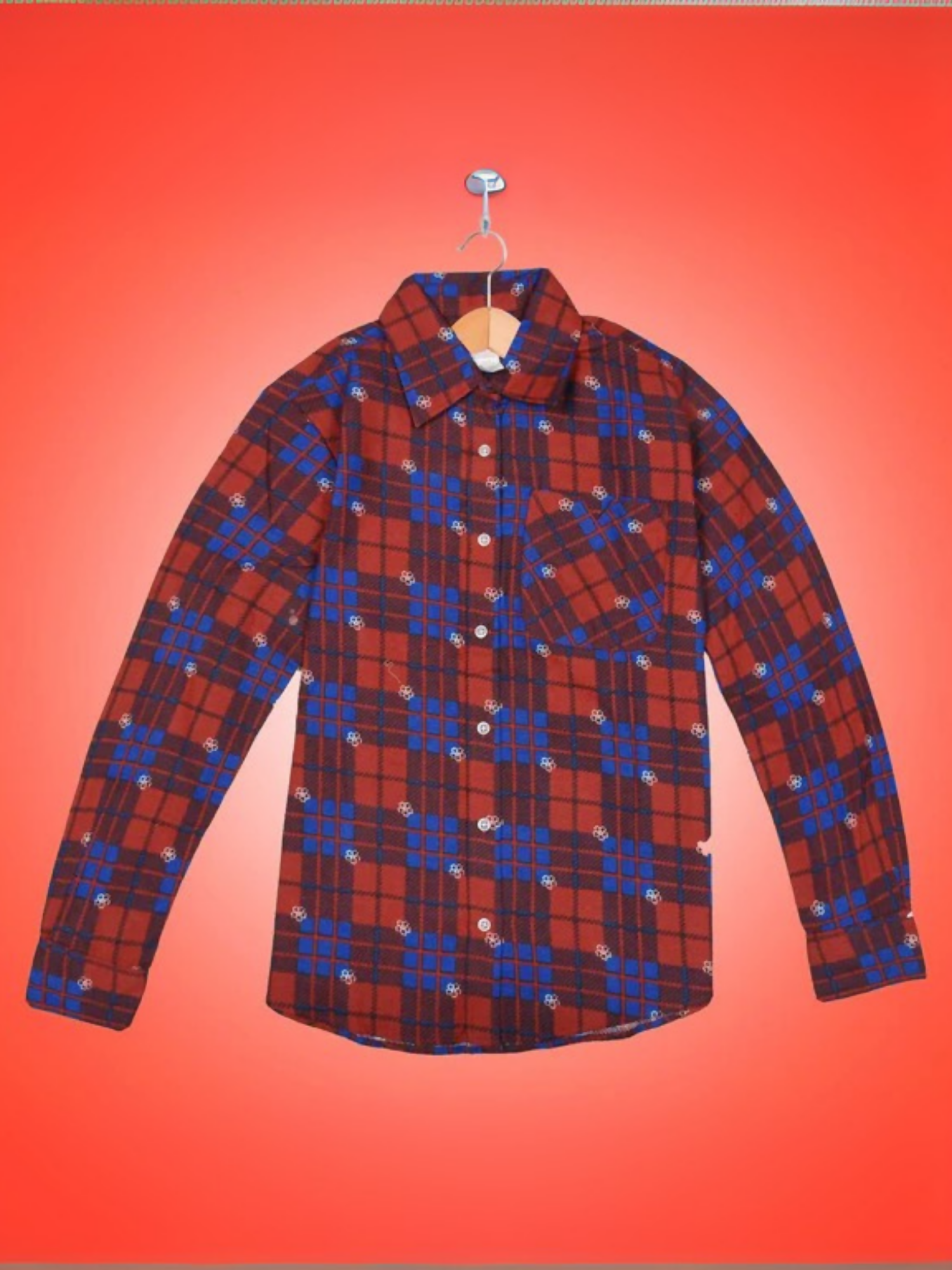 Blue Funky's Printed Women Flannel Blue Daily Wear Shirt-10660