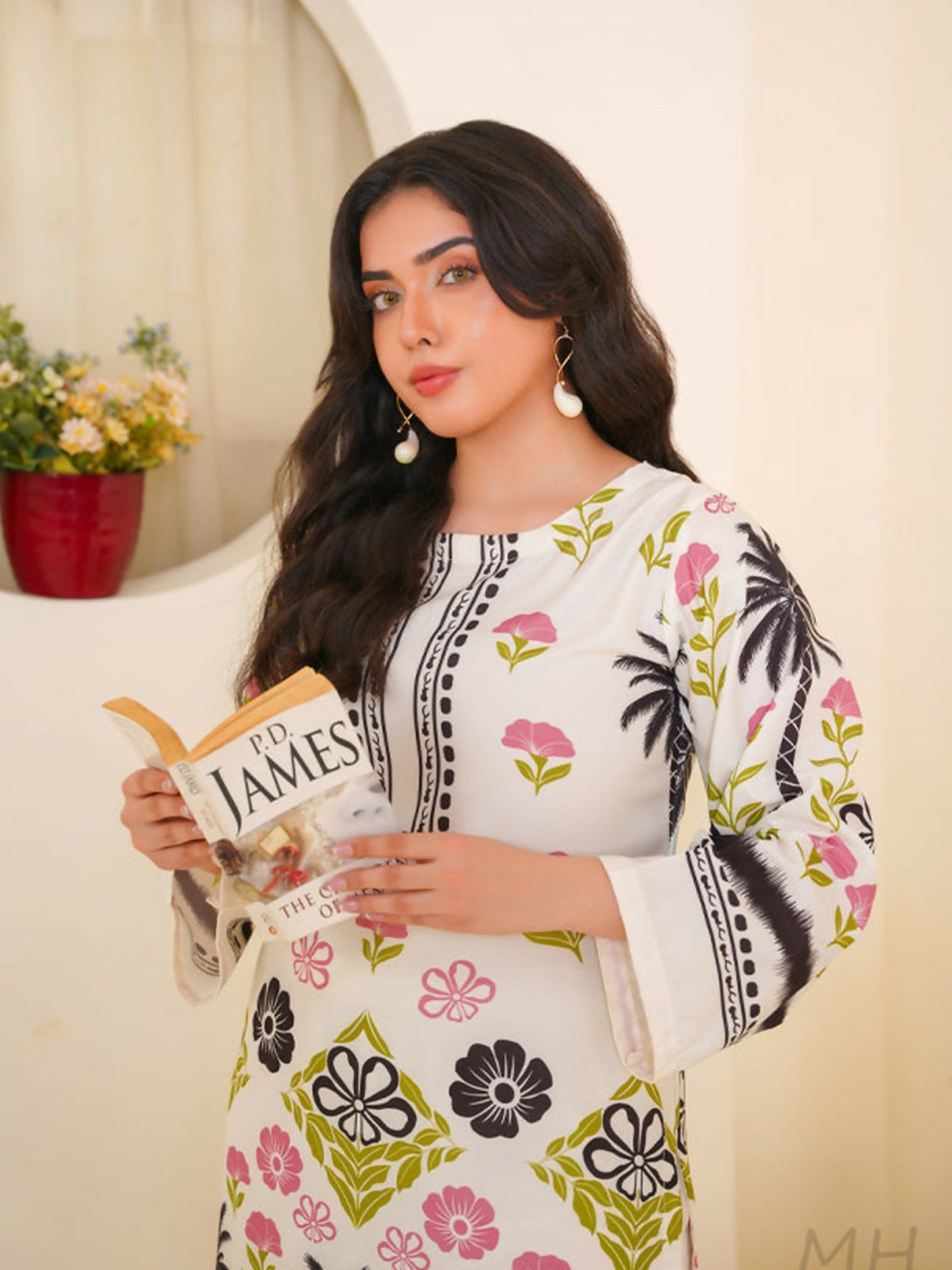 MH Cloth House Poly Lawn Printed Stitched 2-Piece Suit-Sahiba