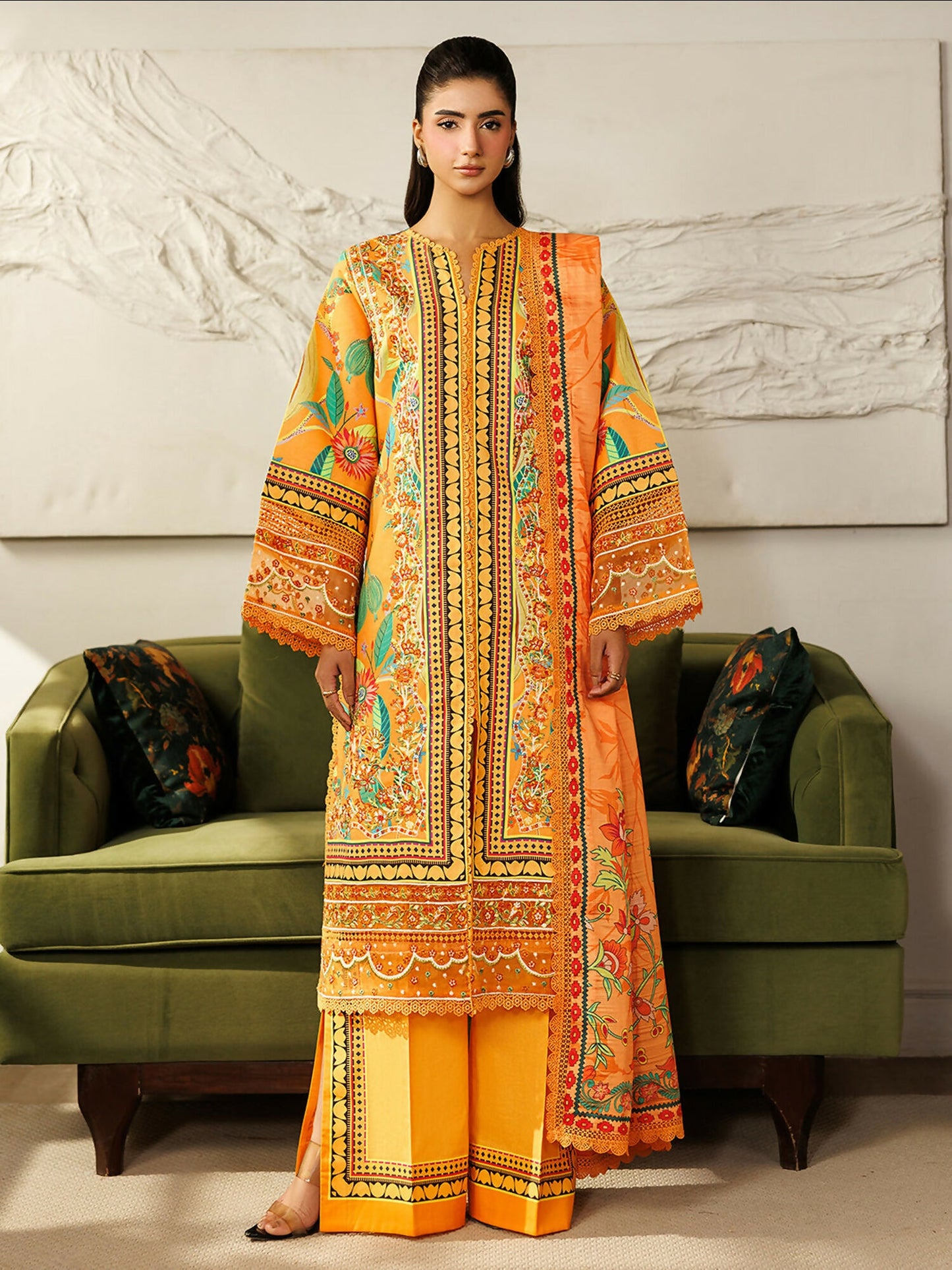 Mahnur Leila Lawn'26 Embroidered Stitched 3-Piece Suit-L-13