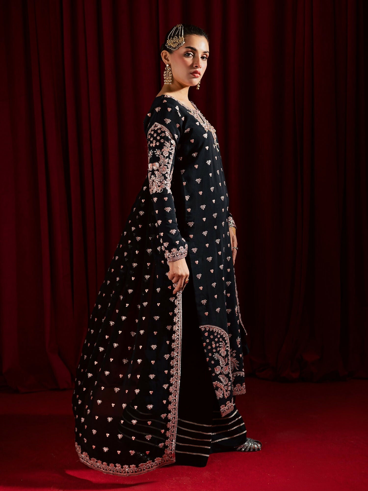 Allure By IH Luxury Pret Raw Silk Embellished Stitched 3-Piece Suit-Mohini