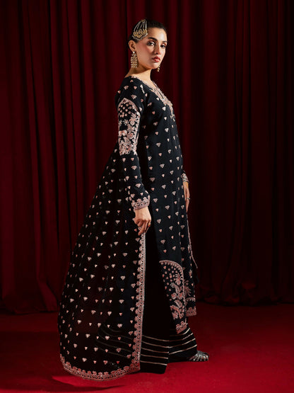 Allure By IH Luxury Pret Raw Silk Embellished Stitched 3-Piece Suit-Mohini