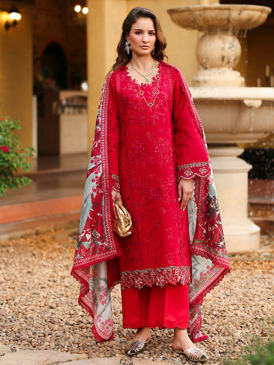 Rang Rasiya Florence Summer Edit'26 Lawn Embroidered Unstitched 3-Piece Suit-Meharmah