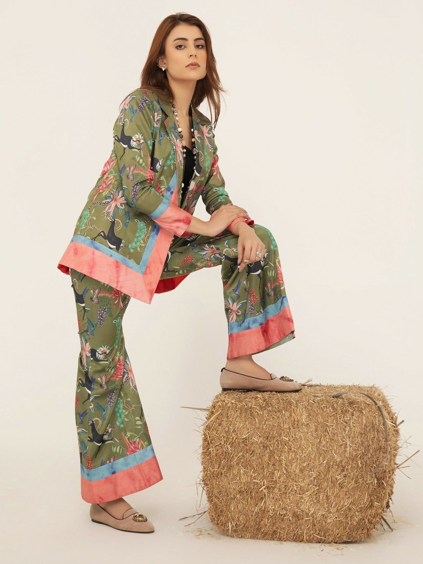 Shiza Hassan SH West Korean Raw Silk Printed Co-Ord Set-Aylin