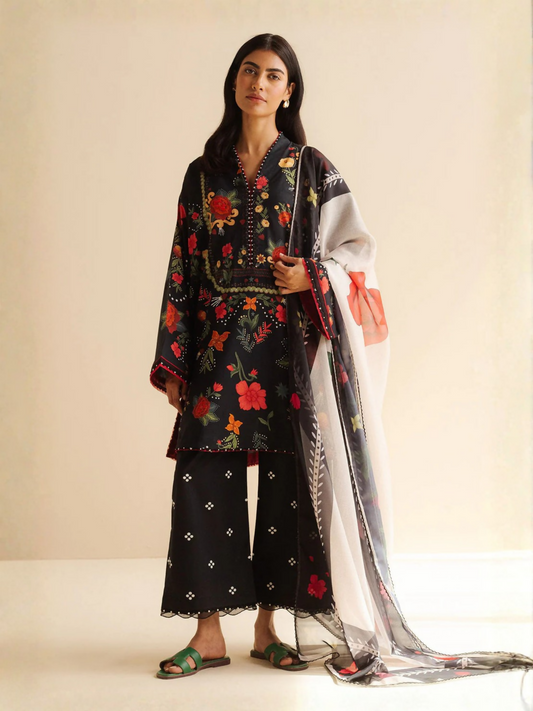 COCO by Zara Shahjahan Print'25 Printed Unstitched-3-Piece-Suit-Nyra-5A