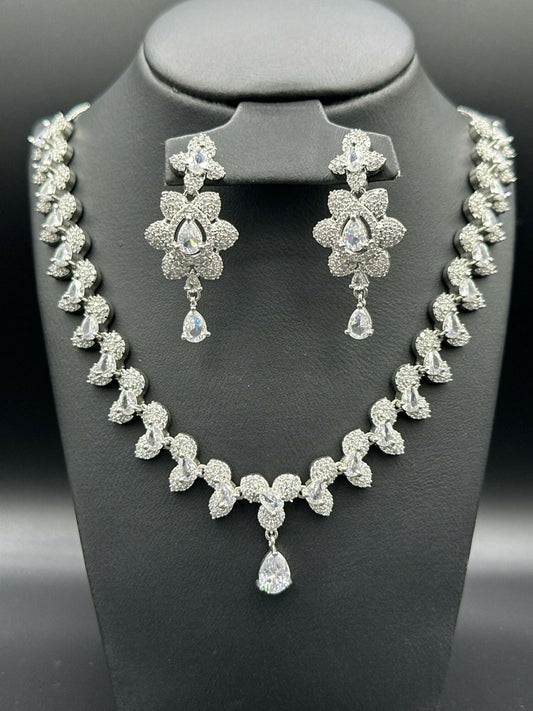 H&A Jewellery One Carat Silver Rhodium Plated Jewellery Set