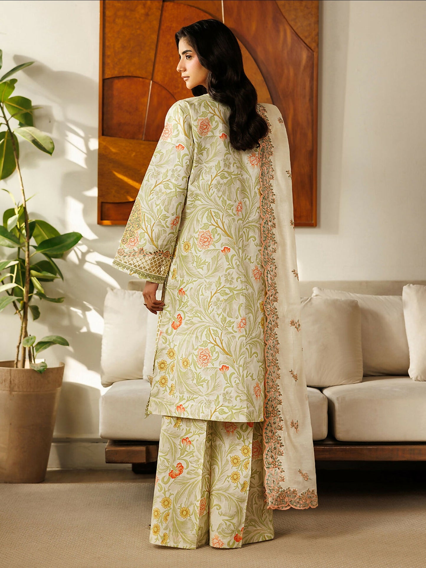 Mahnur Leila Lawn'26 Embroidered Unstitched 3-Piece Suit-L-11