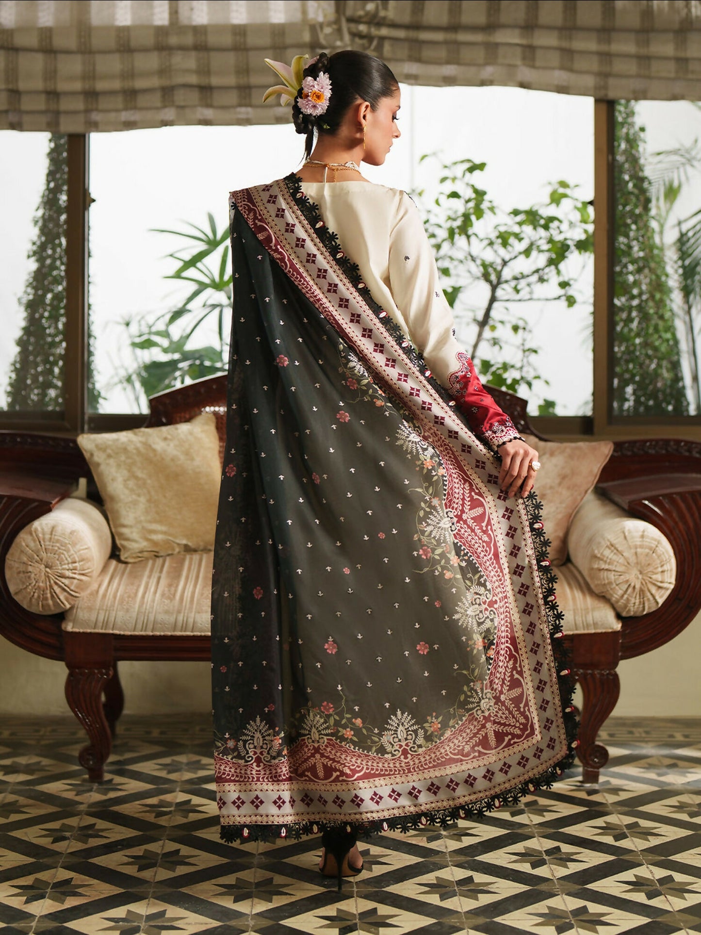 Binilyas Heritage Dore Summer'26 Lawn Embroidered Unstitched 3-Piece Suit-171-A