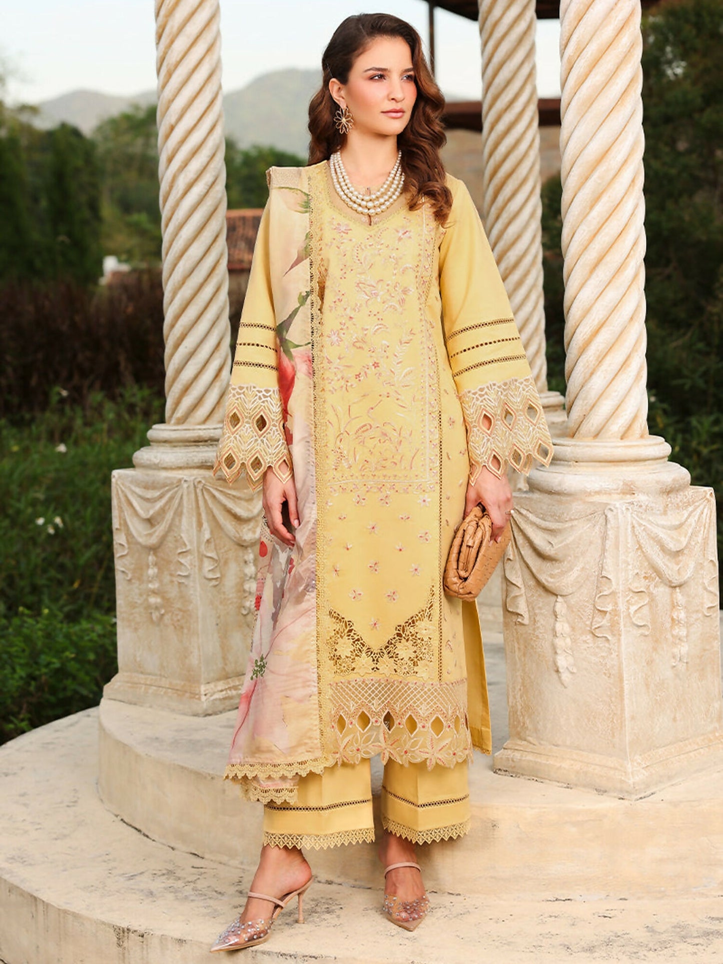 Rang Rasiya Florence Summer Edit'26 Lawn Embroidered Unstitched 3-Piece Suit-Mirha