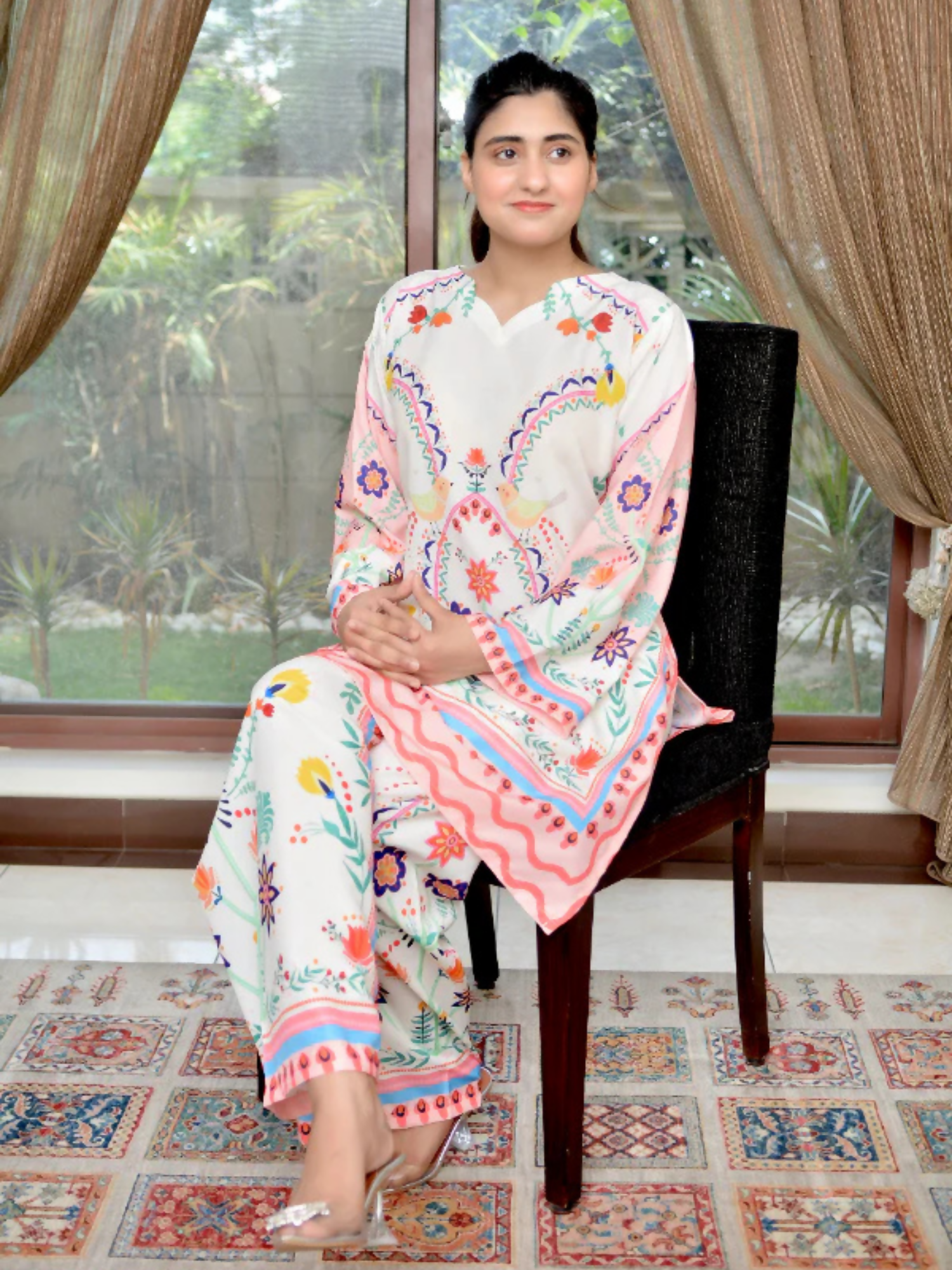 MH Cloth House Poly Lawn Printed Co-Ord Set-Ujala