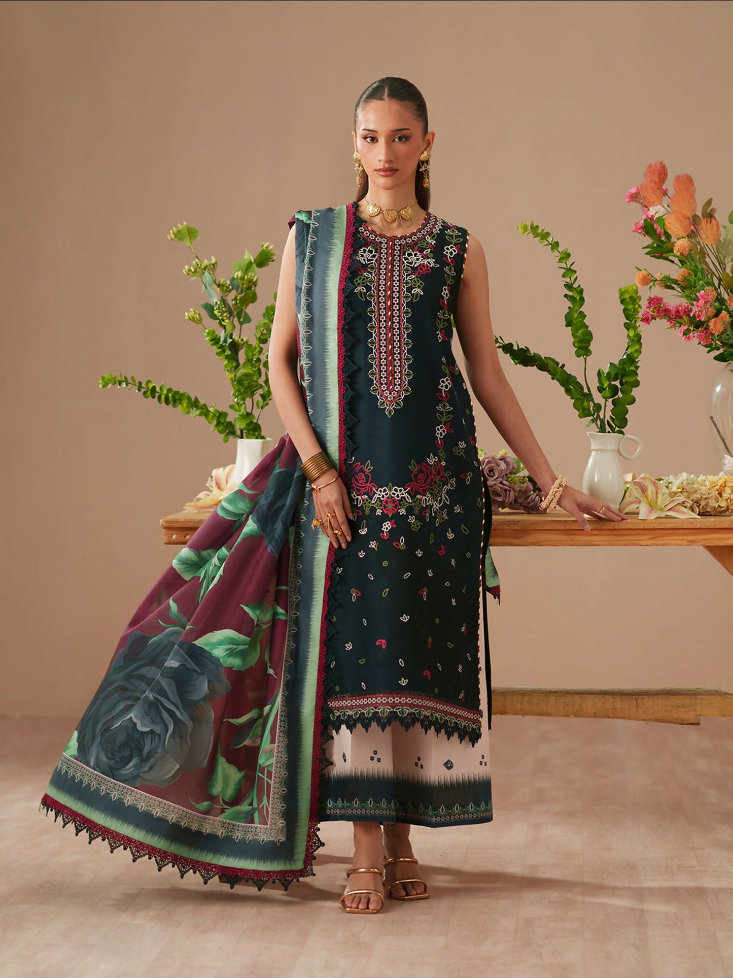 Binilyas Jojo Summer'26 Lawn Embroidered Unstitched 3-Piece Suit-81A