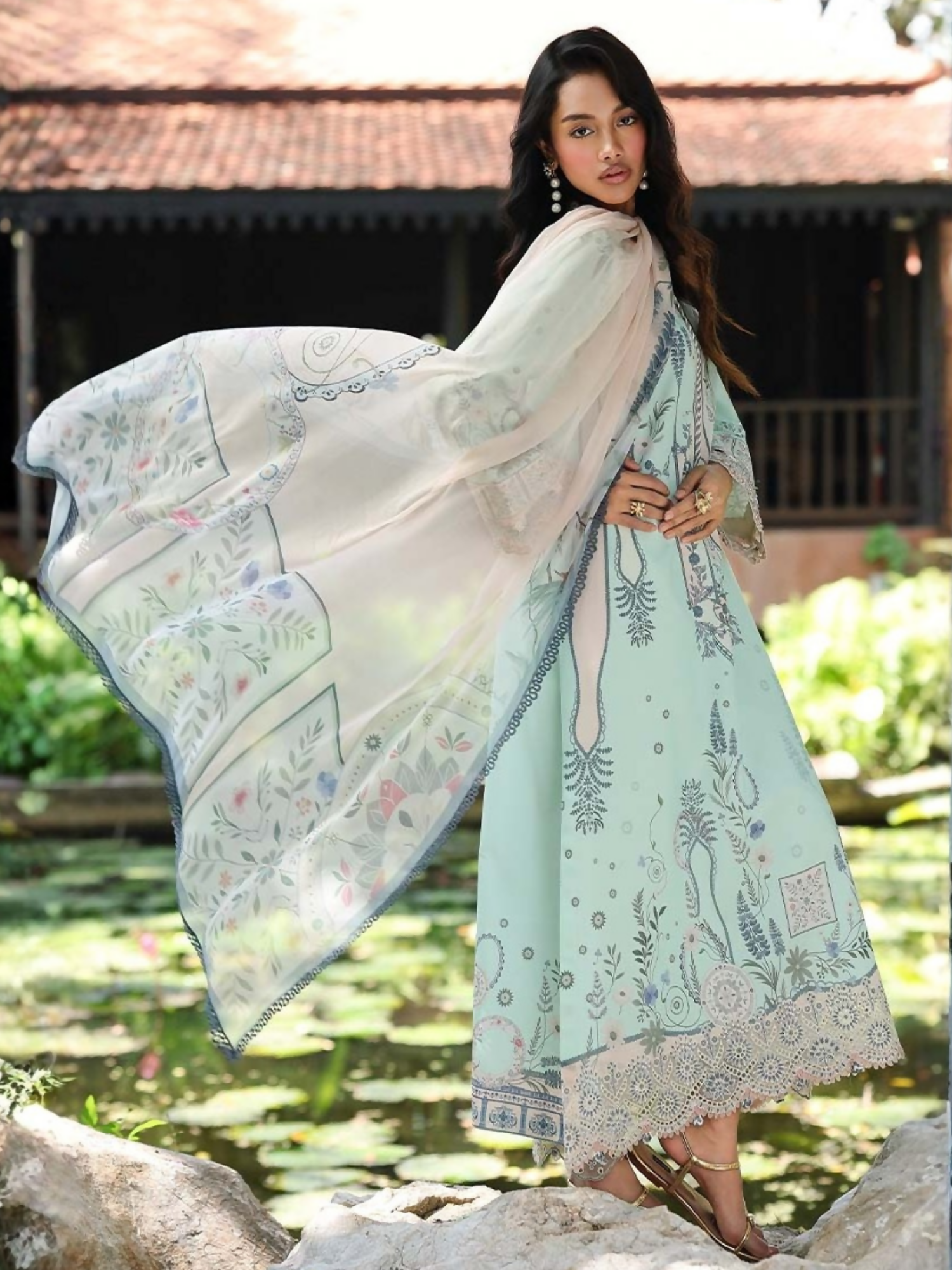 Qalamkar Qprints Lawn'26 Embroidered Unstitched 3-Piece Suit-AX-04-(A)-Slona