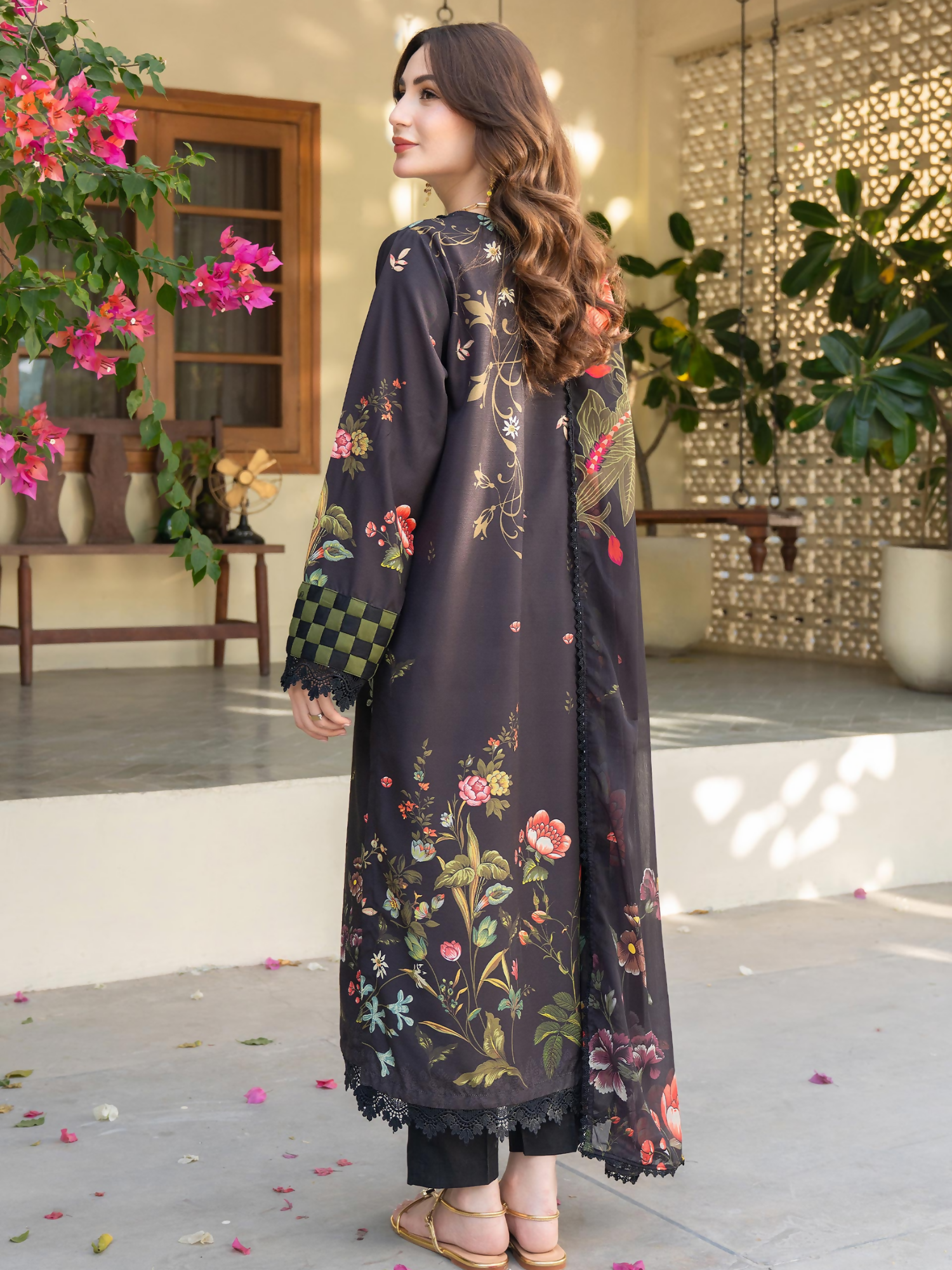Panache Apparel Mah-e-Noor Raw Silk Printed Stitched Suit-Orya