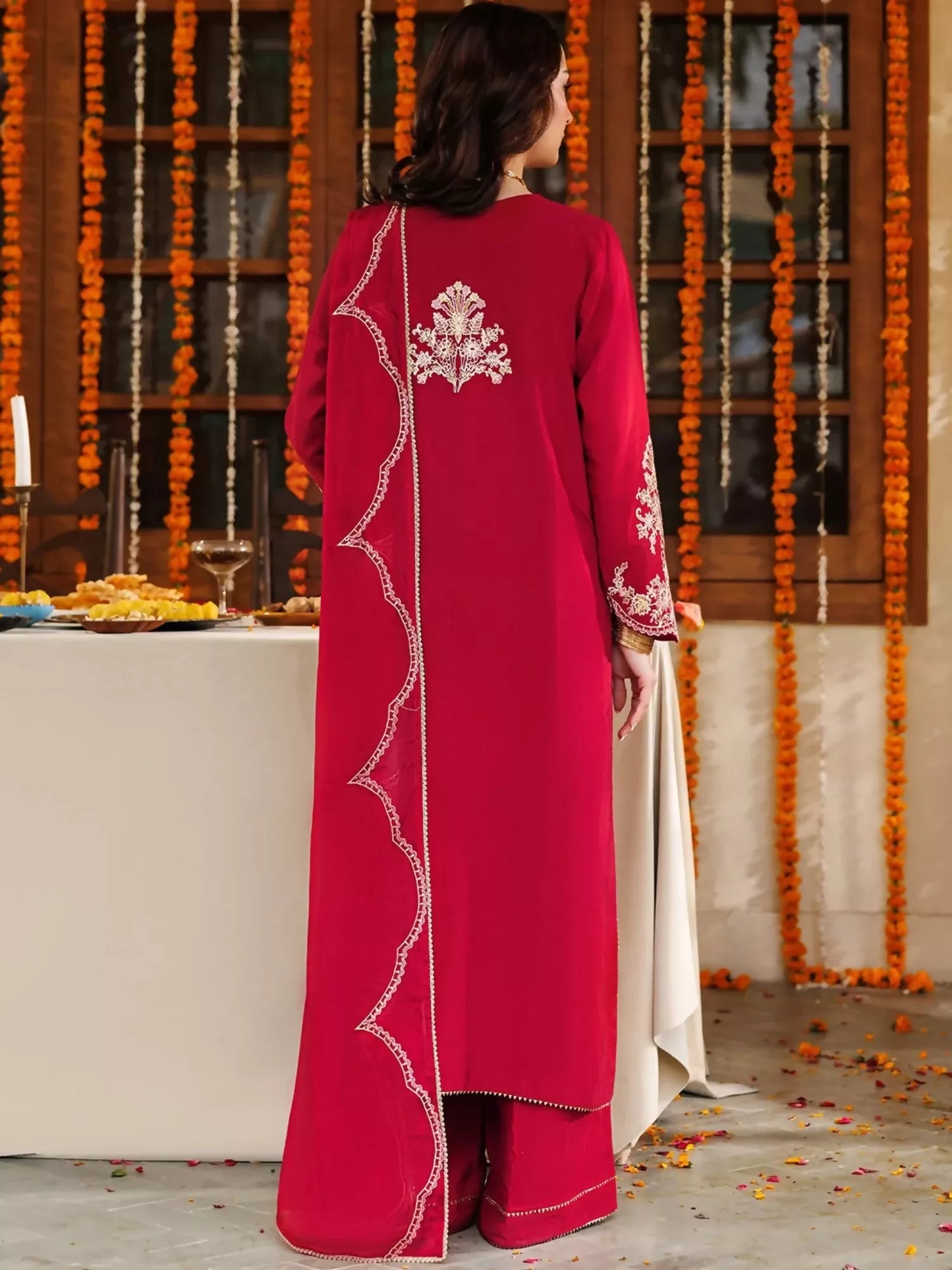 Panache Apparel Noore Eid Edit Raw Silk Embroidered Stitched Suit-Zariah