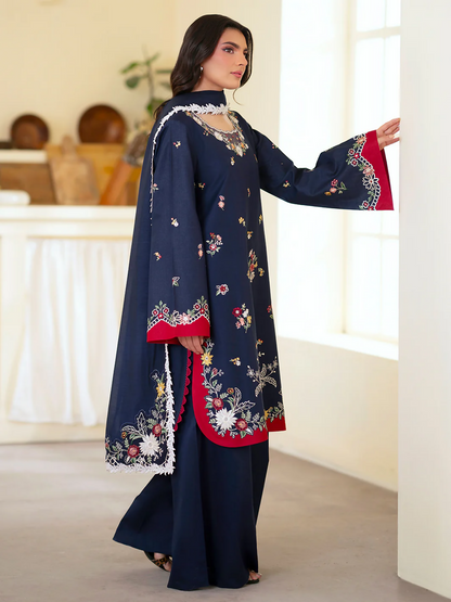 Mahnur Ember Lawn Embroidered Unstitched 3-Piece Suit-EM-010