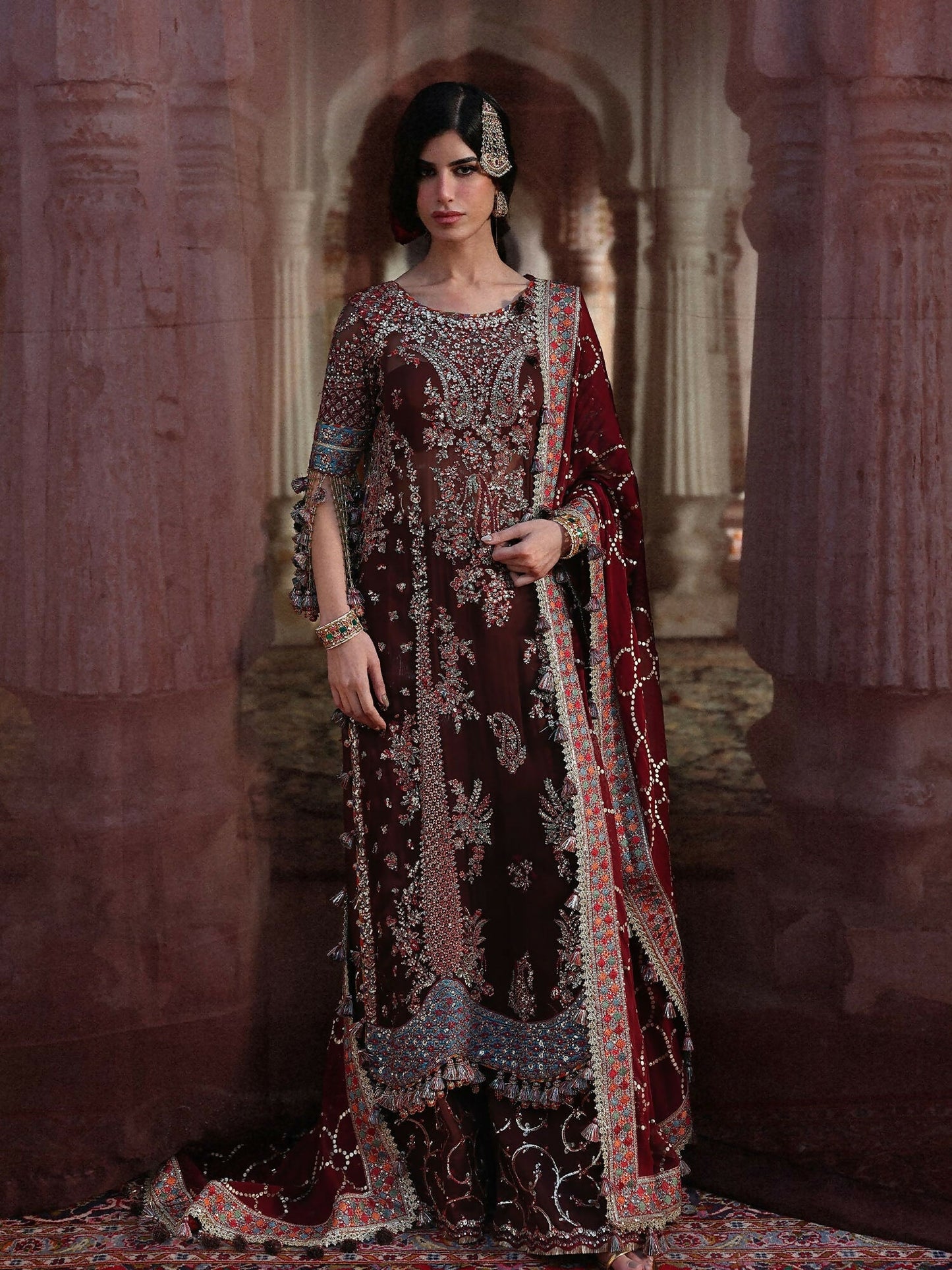 Hussain Rehar Festive Unstitched'26 Chiffon Embroidered 3-Piece Suit-Apsara
