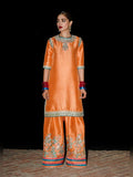 Hussain Rehar Luxury Pret Eid'23 Raw Silk Embellished Stitched 3-Piece Suit-Sunbrust