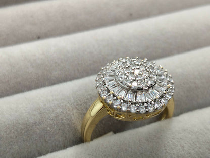 H&A Jewellery 18K Gold Polished Zircon Diamond Cluster Ring