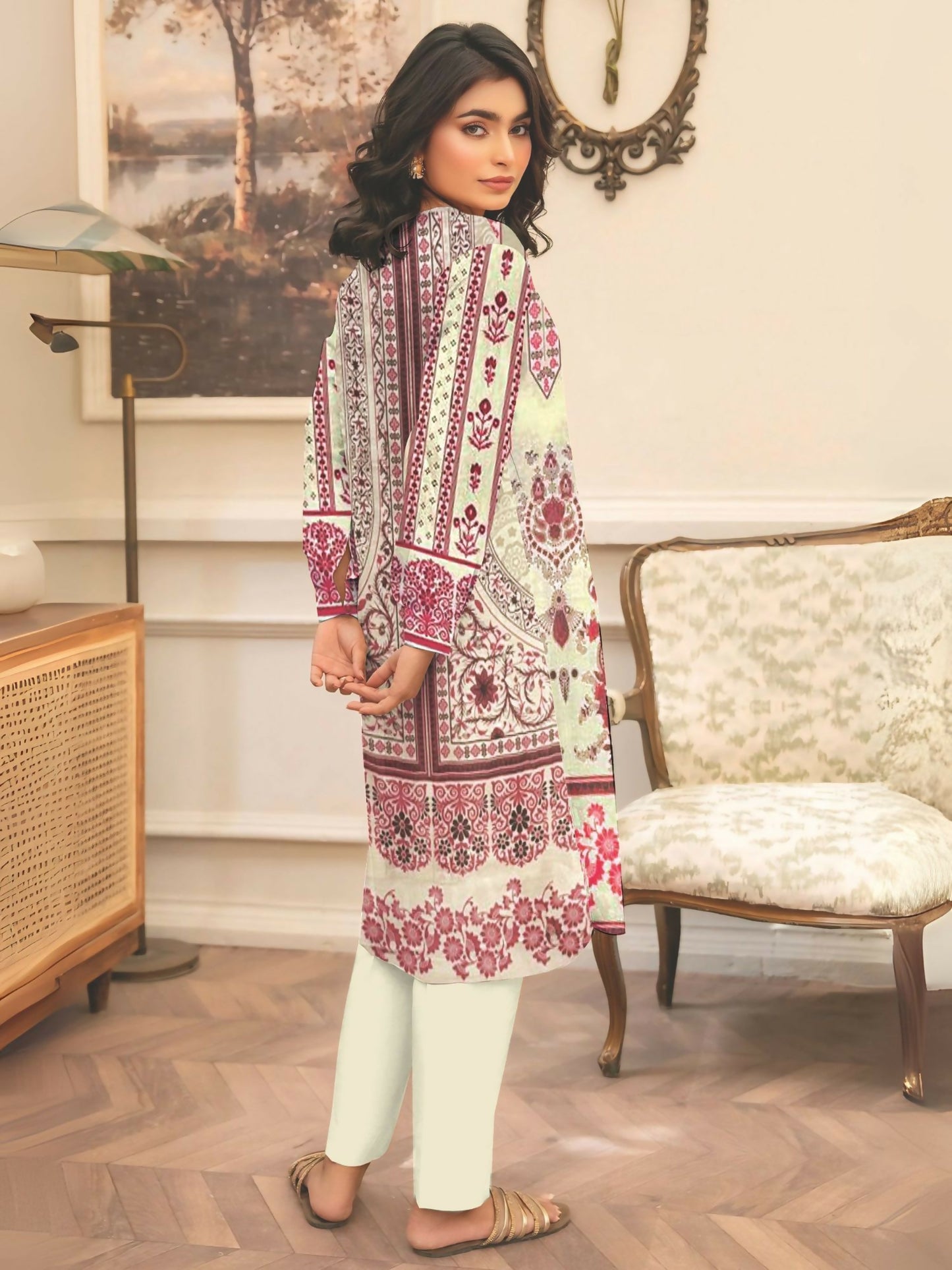 Cross Sketch Lawn Printed Unstitched 2-Piece Suit-Zoya