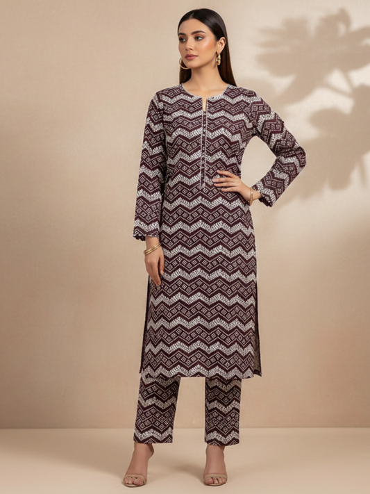 Bin Shaukat Classic Lawn Printed Unstitched 2-Piece Suit