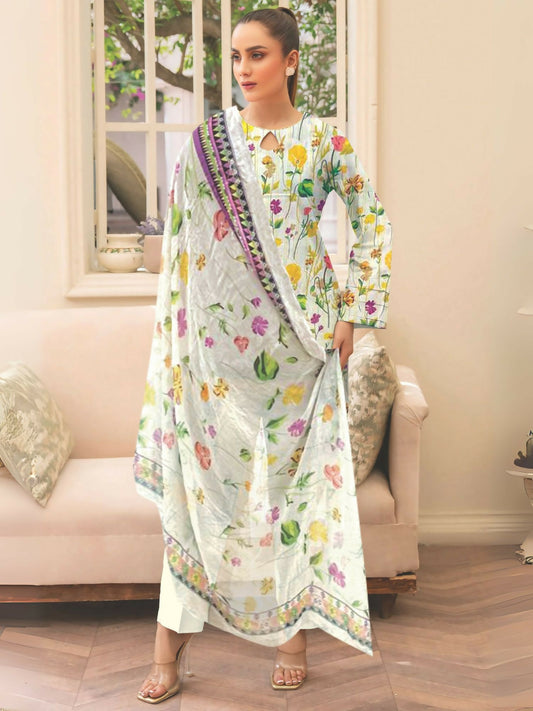 Cross Sketch Lawn Printed Unstitched 2-Piece Suit-Naina