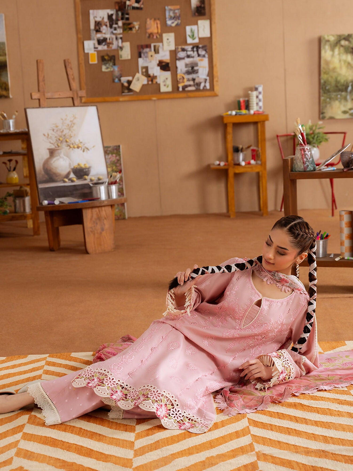 Joolie By Saira Rizwan Lawn Embroidered Unstitched 3-Piece Suit-Leyla-B-SRL25-04