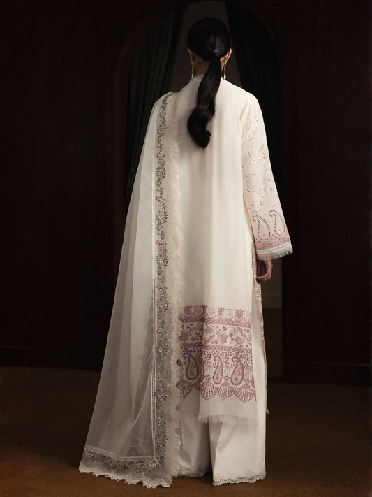 Zara ShahJahan Satori'26 Lawn Embroidered Unstitched 3-Piece Suit-Hoshimi-D12