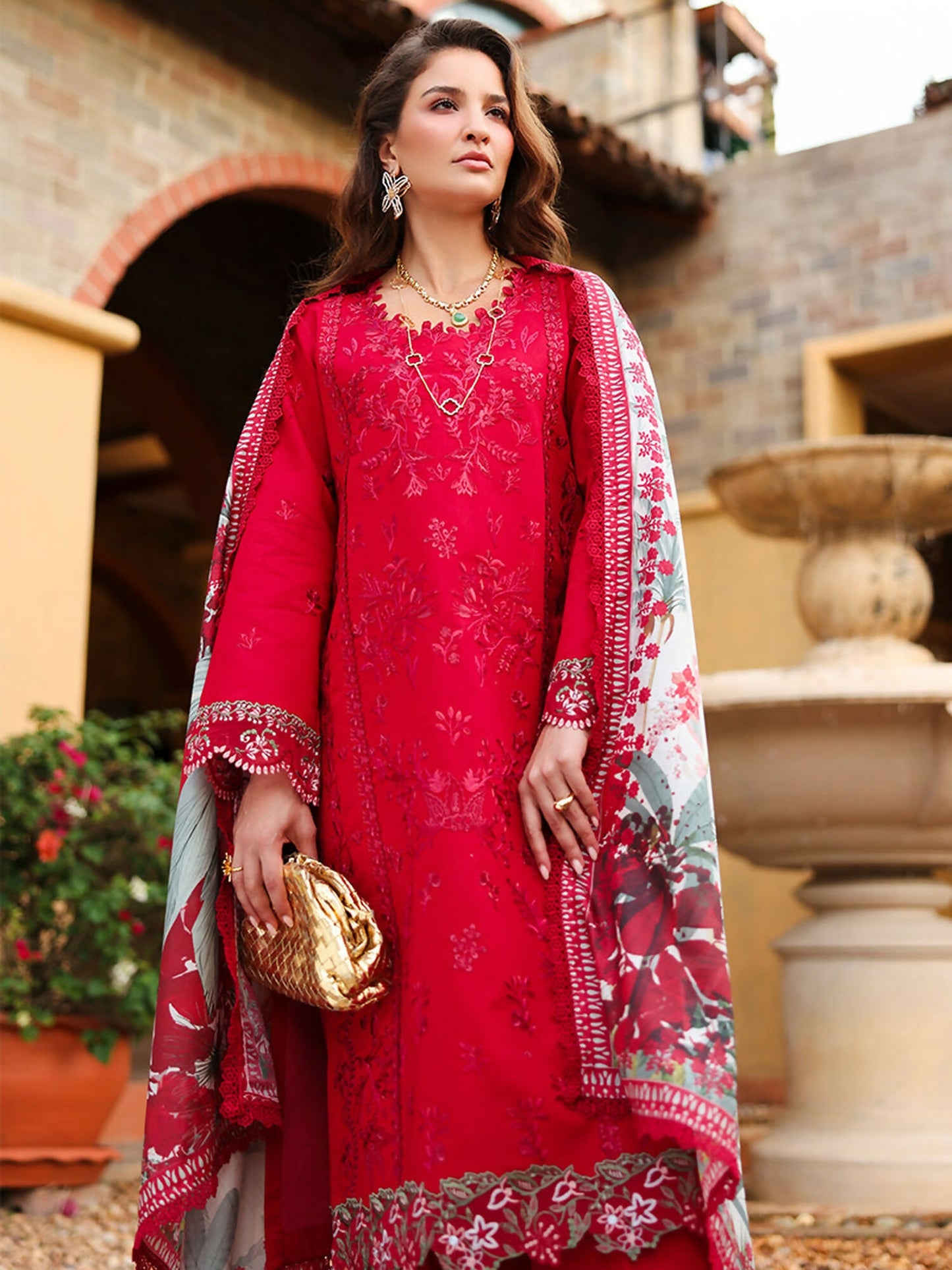 Rang Rasiya Florence Summer Edit'26 Lawn Embroidered Unstitched 3-Piece Suit-Meharmah