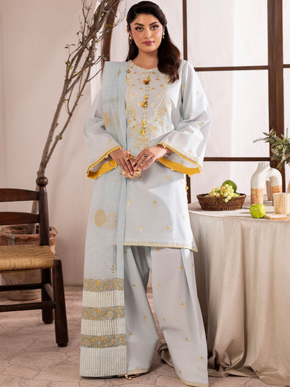 Shurooq L’amore Lawn Embroidered Stitched 3-Piece Suit-Skye