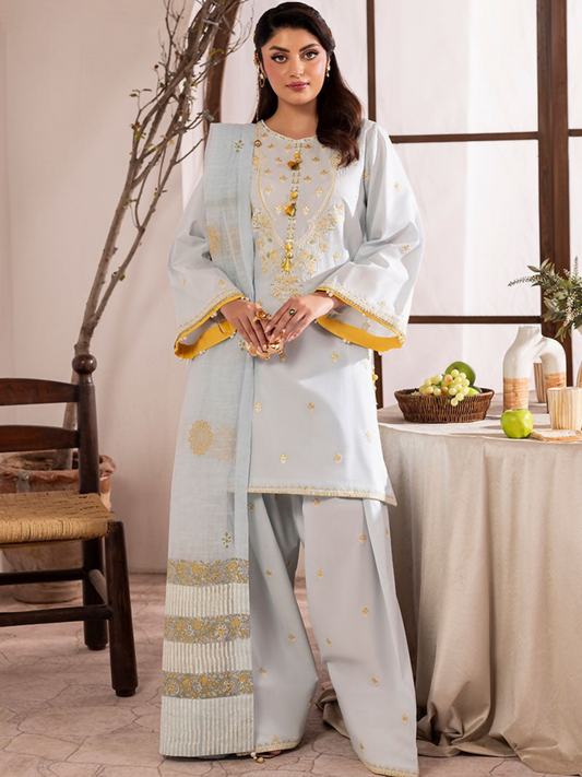 Shurooq L’amore Lawn Embroidered Stitched 3-Piece Suit-Skye