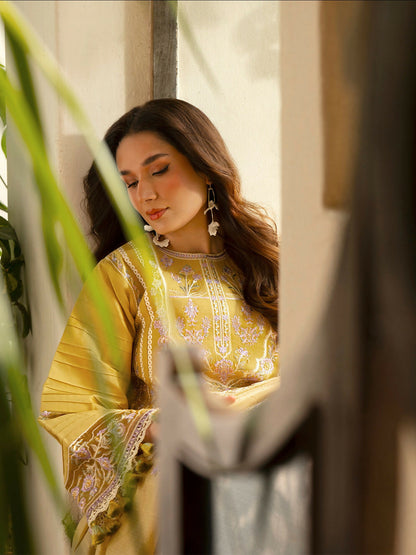 Mahnur Angan Lawn'26 Embroidered Unstitched 3-Piece Suit-AN-003