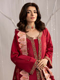 Shurooq Echoes In Bloom Raw Silk Embellished Stitched 3-Piece Suit-Scarlet Reverie