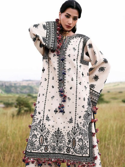 Hussain Rehar Khaddar'25 Embroidered Unstitched 3-Piece Suit-Dhanak