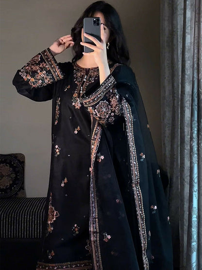 Stylish Collection Saya Pret Cotton Embroidered 3-Piece Suit-Hareem
