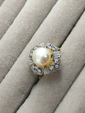 H&A Jewellery 18K Gold Polished Pearl Ring