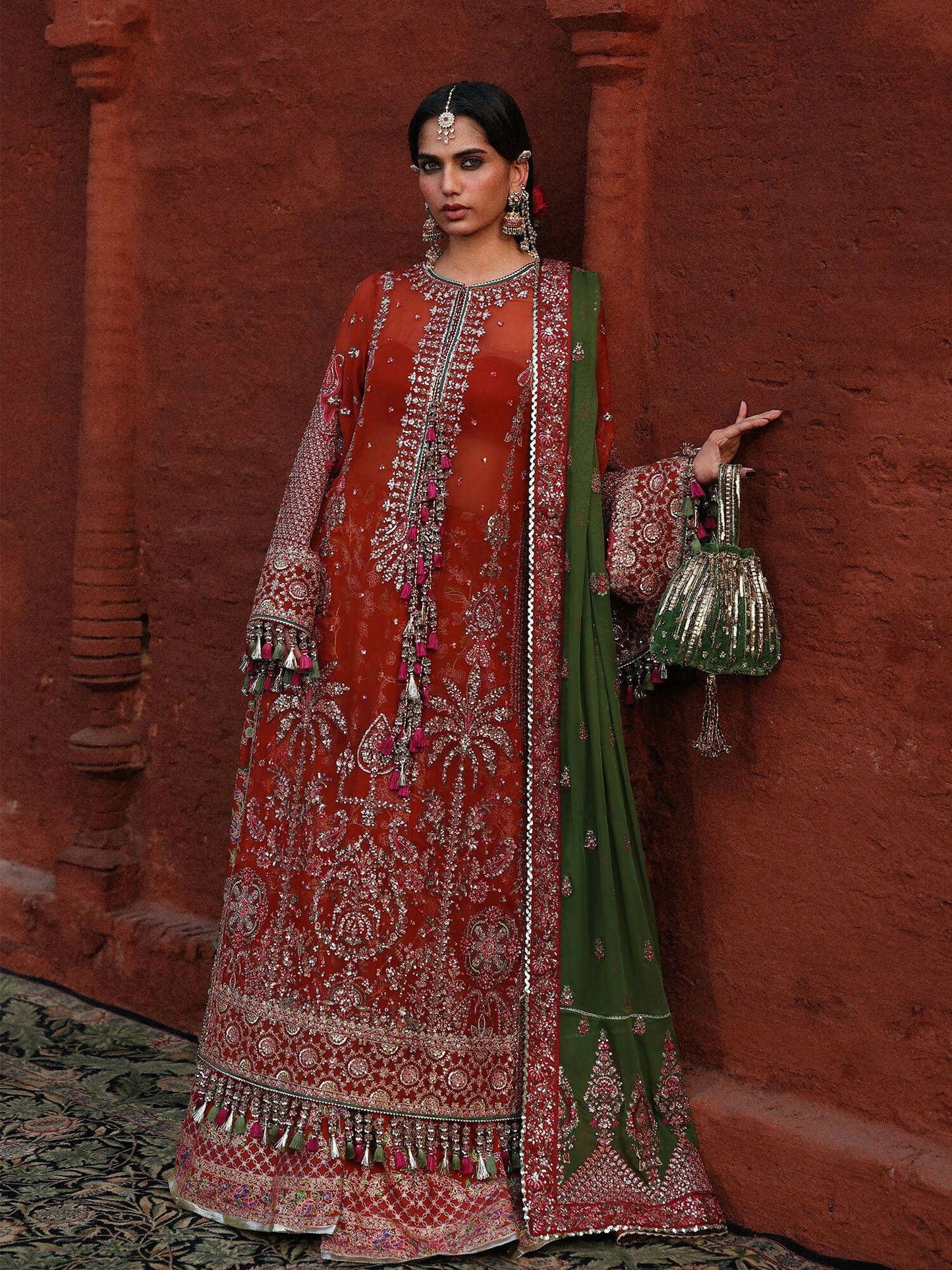 Hussain Rehar Festive Unstitched'26 Chiffon Embroidered 3-Piece Suit-Hemali