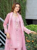 Panache Apparel Solid Story Cotton Lawn Embroidered Stitched Suit-Rosewood