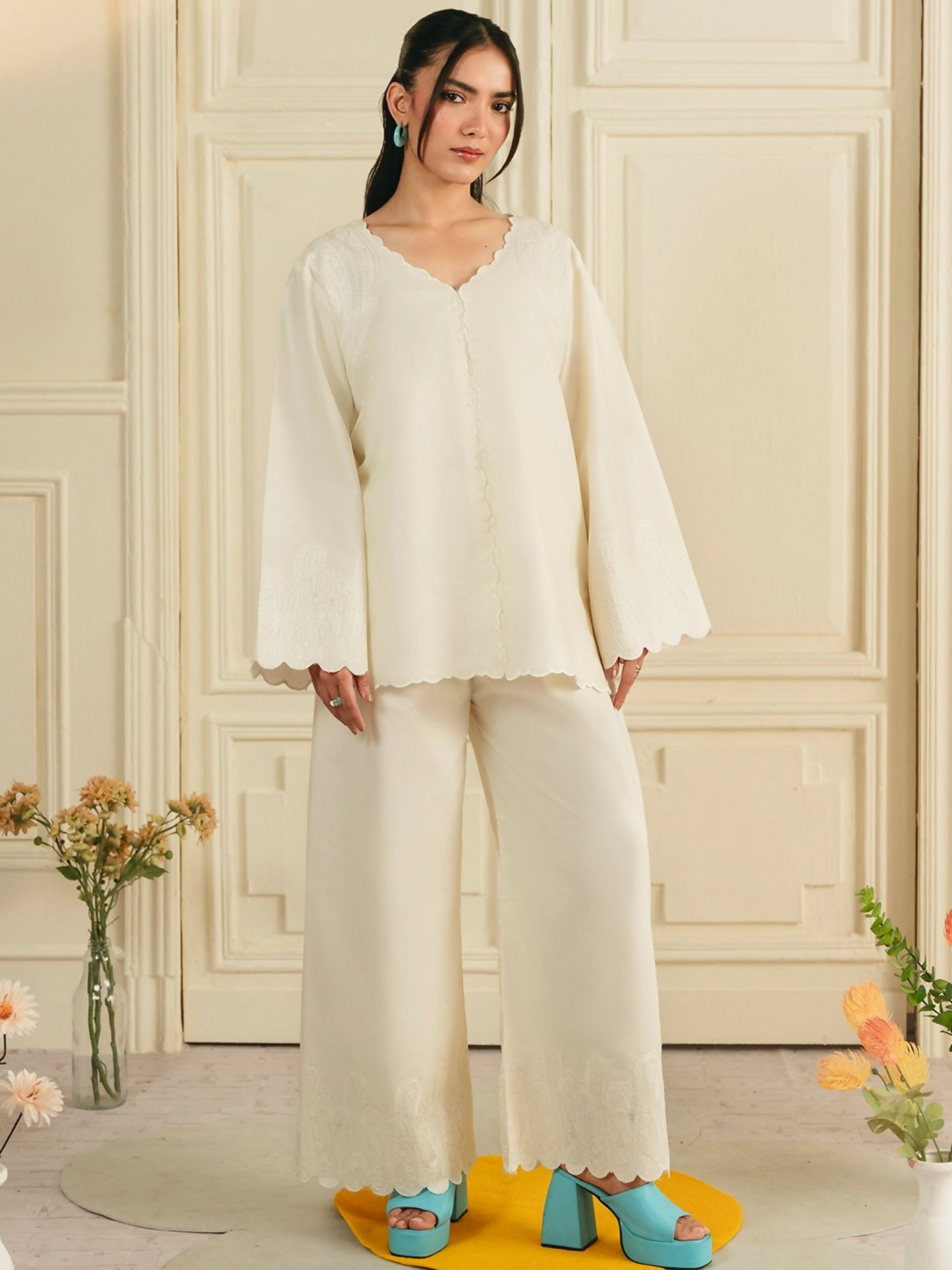 Mannat Clothing Boho Summer'26 Cotton Embroidered Stitched Suit-Crescent
