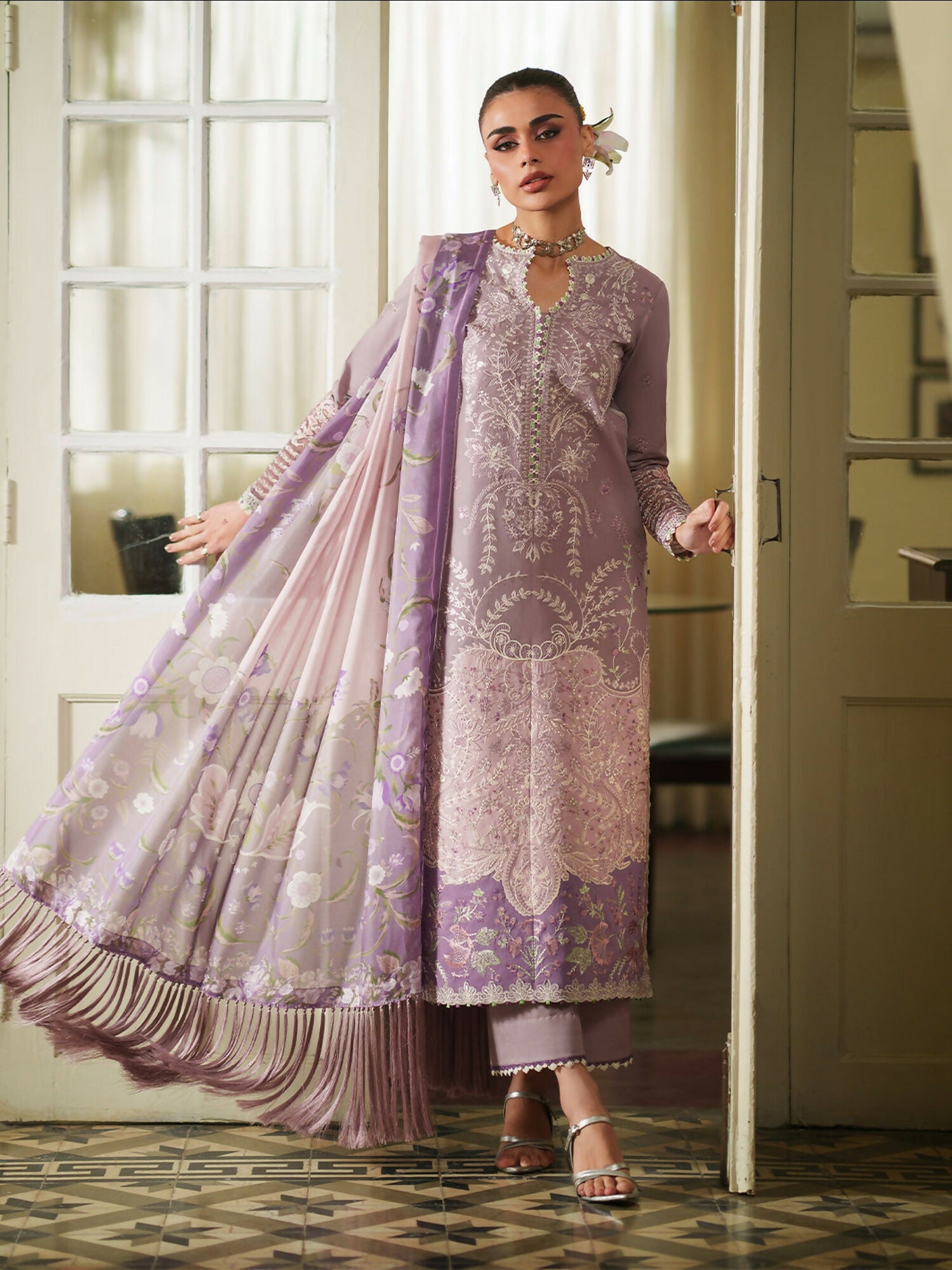 Binilyas Heritage Dore Summer'26 Lawn Embroidered Stitched 3-Piece Suit-177-B