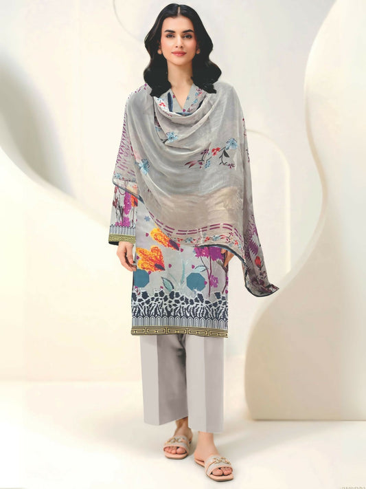 Cross Sketch Lawn Printed Unstitched 2-Piece Suit-Laila