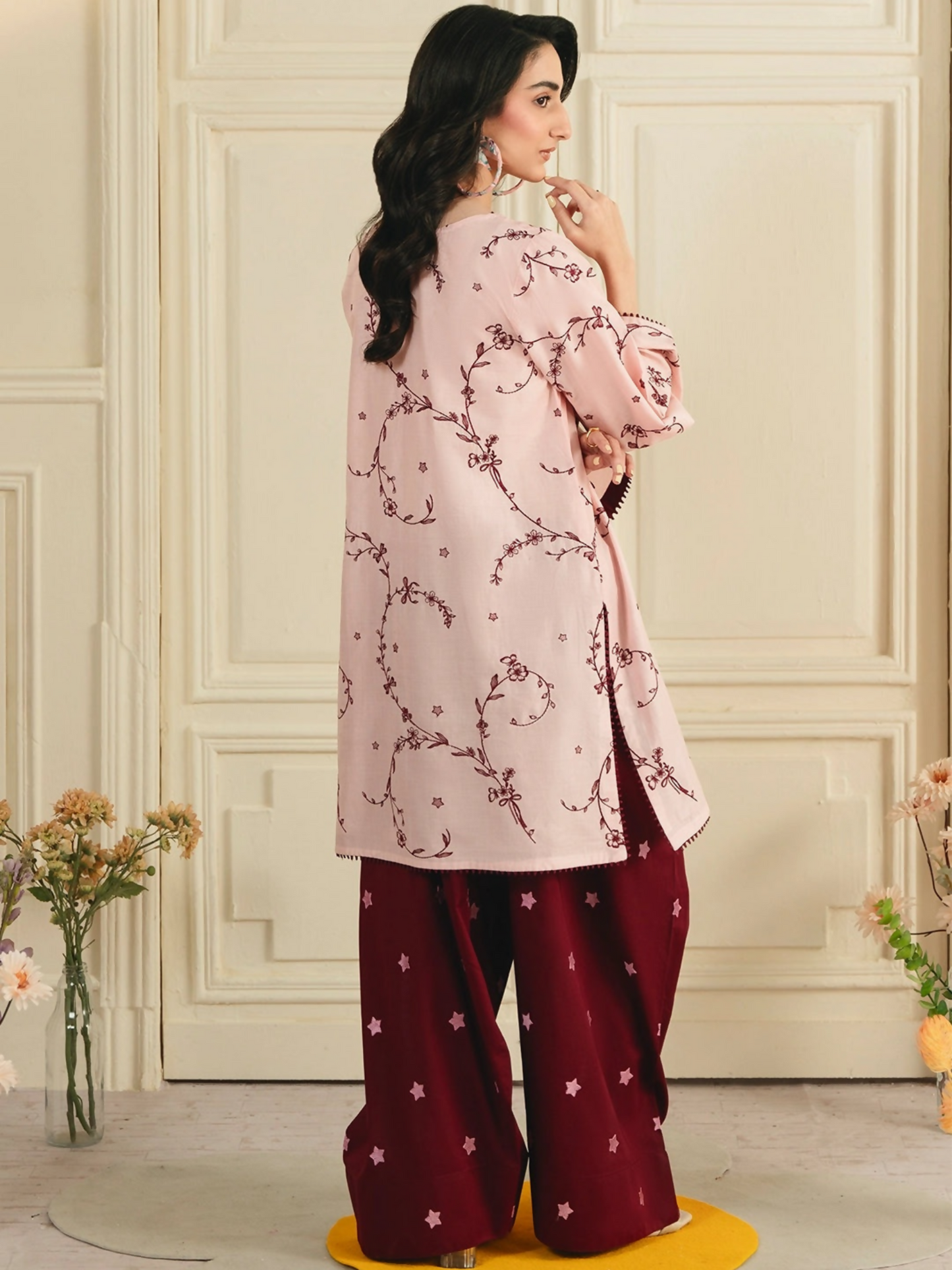 Mannat Clothing Boho Summer'26 Cotton Embroidered Stitched Suit-Soft Vine