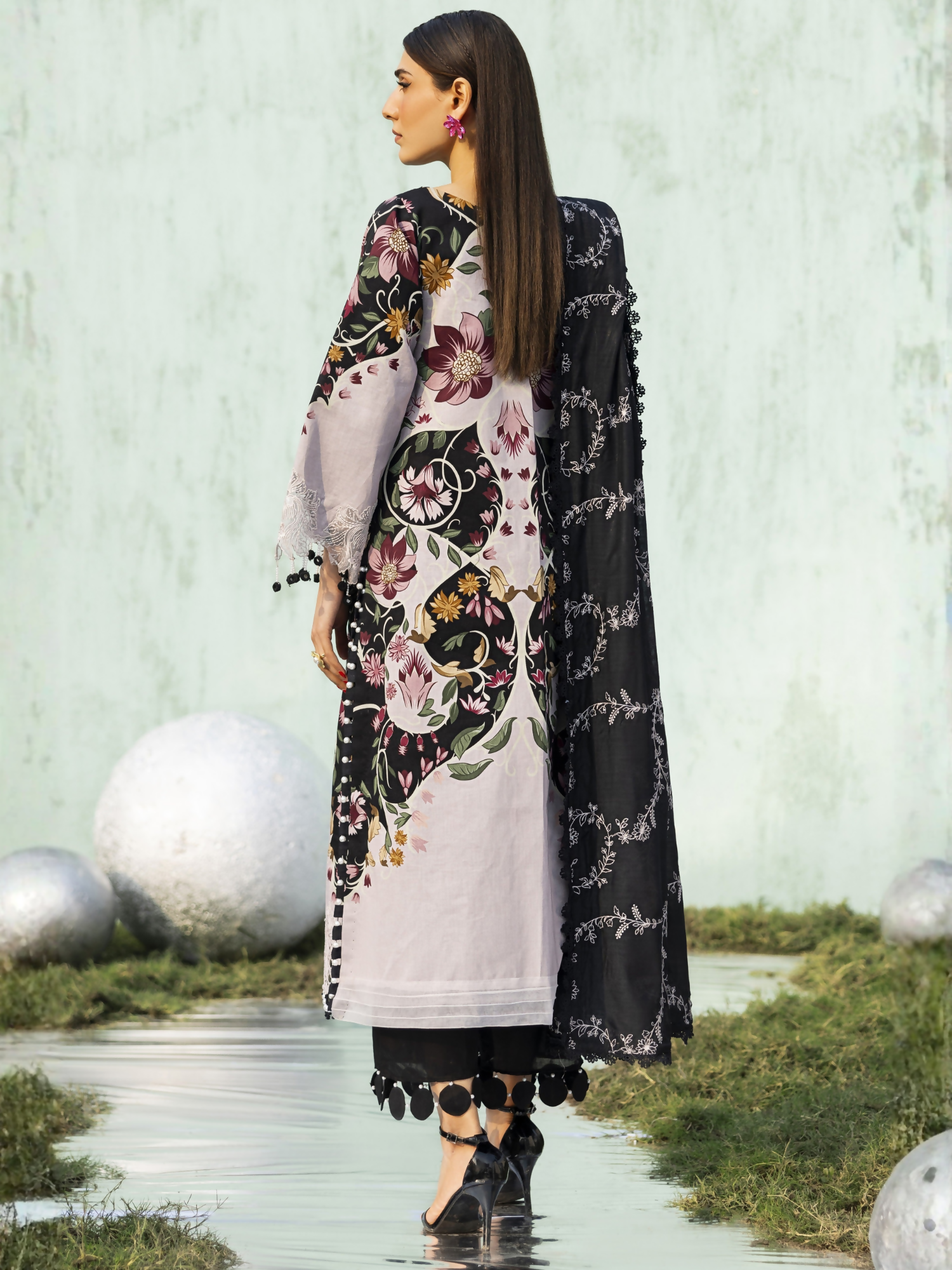 Parishay Ivy Bloom'26 Lawn Embroidered Unstitched 3-Piece Suit-IB-07