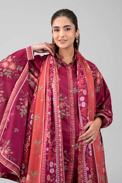 Magenta- Nishat Lawn Printed Unstitched 3-Piece Suit-42602353