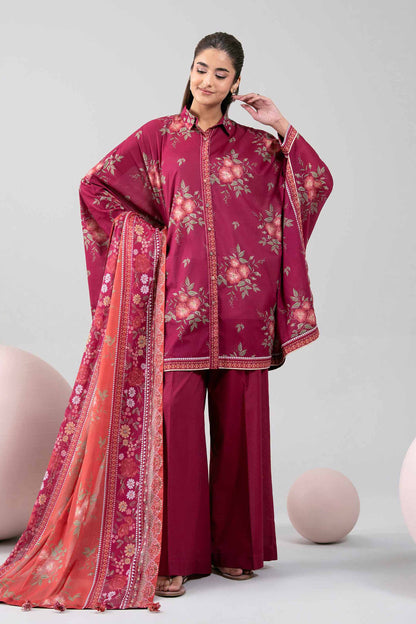 Magenta- Nishat Lawn Printed Unstitched 3-Piece Suit-42602353